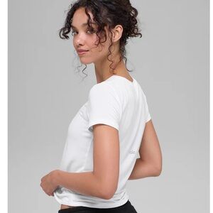 ALO Yoga Soft White Short Sleeve Tee